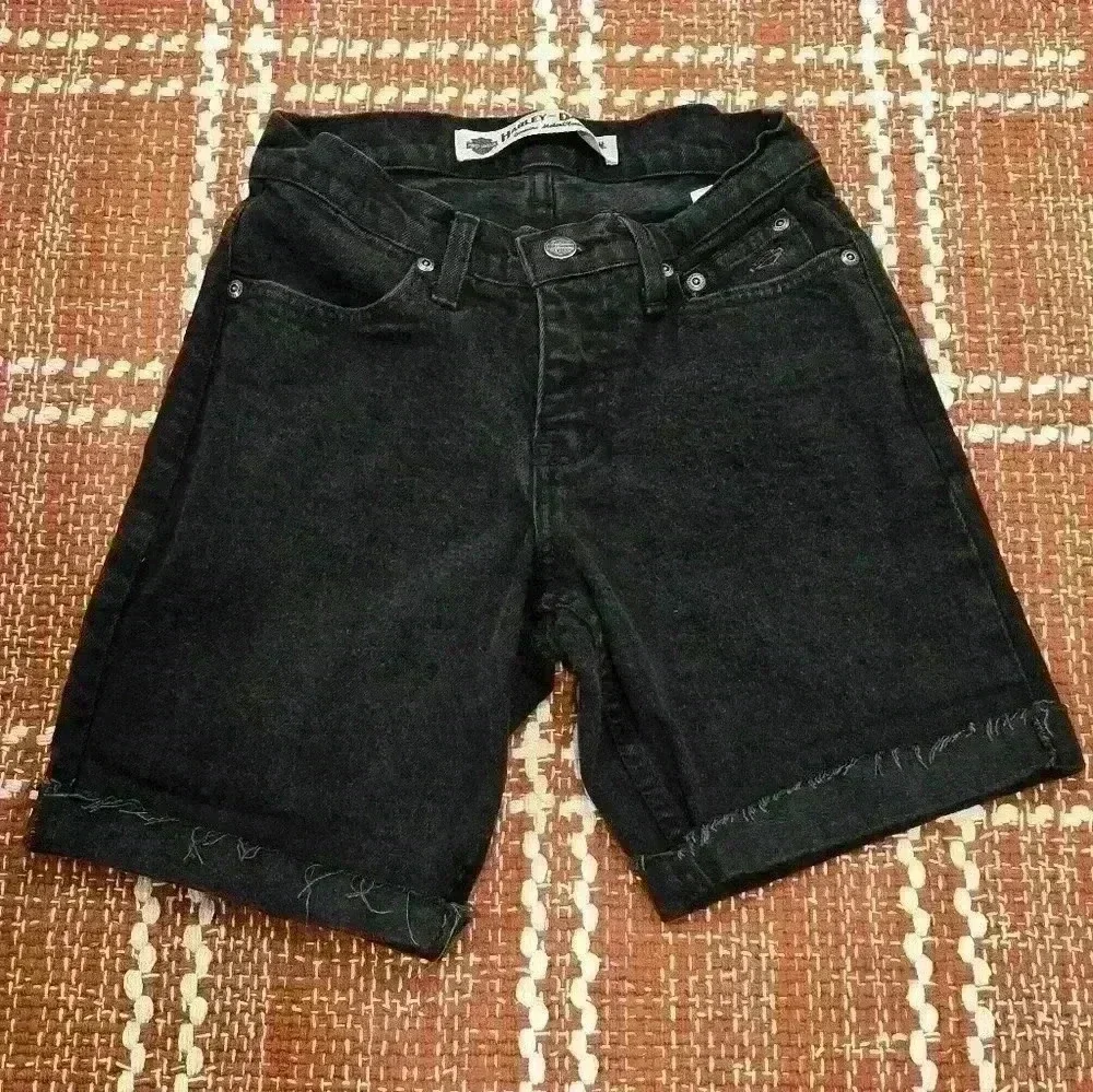 Harley-Davidson Women's Black Denim Short Size 0